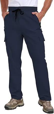 Cargo Pants for Men Water Resistant Hiking Pants Lightweight Fishing Travel Pants Zipper Pocket Outdoor HH2411