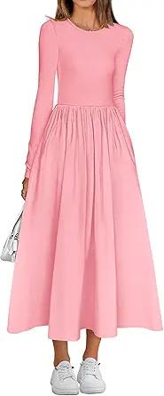 BTFBM Casual Long Sleeve Dresses Spring Dresses 2025 Wedding Guest Dress Midi Dress Flowy Bohemian Long Dress