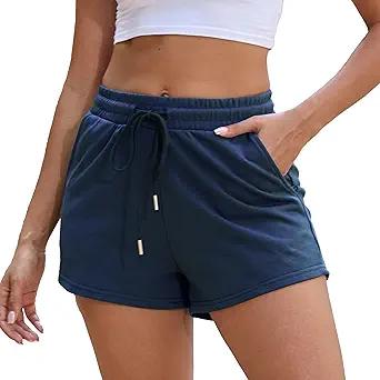 Womens Summer Sweat Shorts Casual Beach Vacation Clothes Running Shorts with Pockets