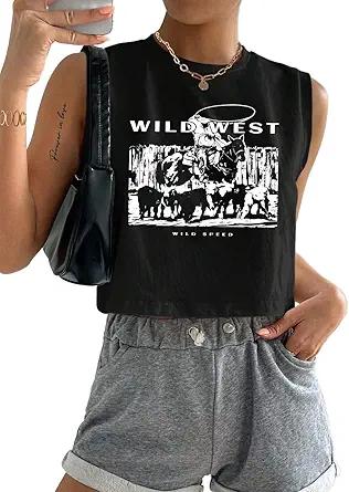 SOFIA'S CHOICE Crop Tank Tops for Women Summer Casual Loose Fit Workout Sleeveless Shirts
